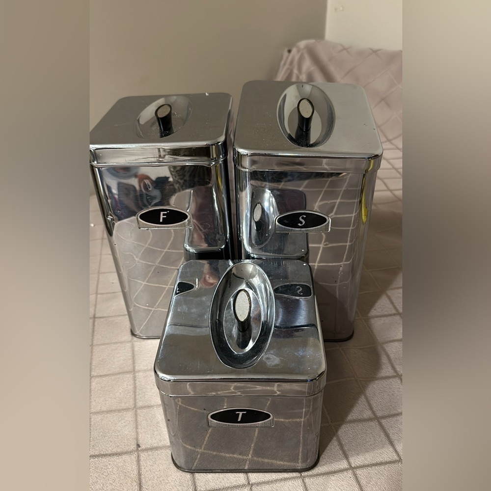 Vintage Duro by of Hamilton, Canada canisters stainless steel